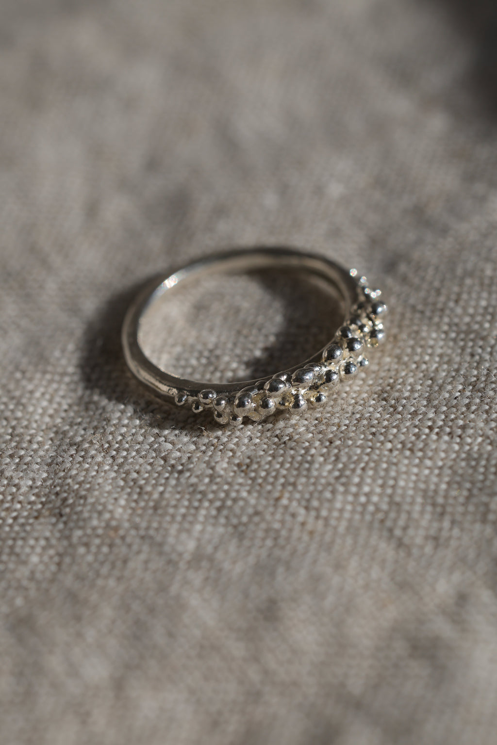 Bubbling ocean ring, size 6, recycled sterling silver.