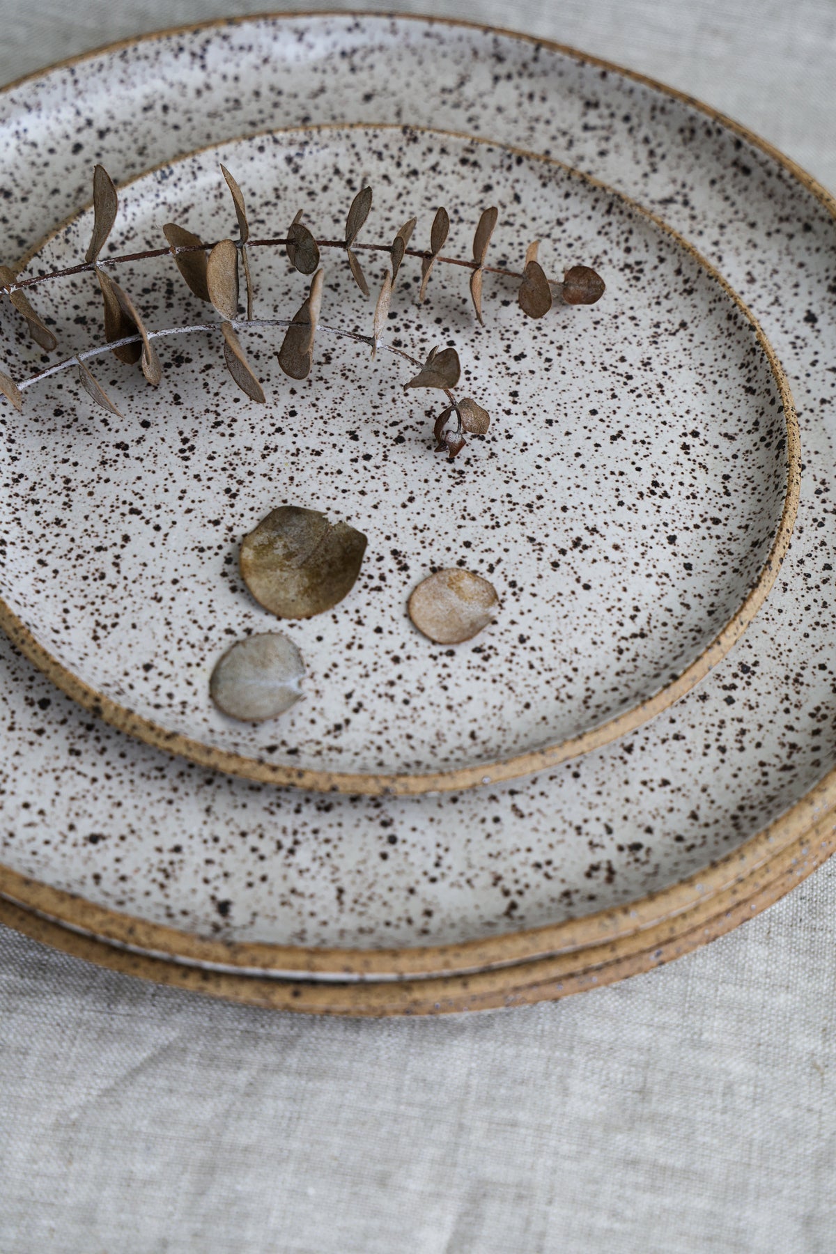 Speckled Matte White Handmade Dinner Plate, Minimalist Pottery, Ceramic, Made to Order, Dinnerware