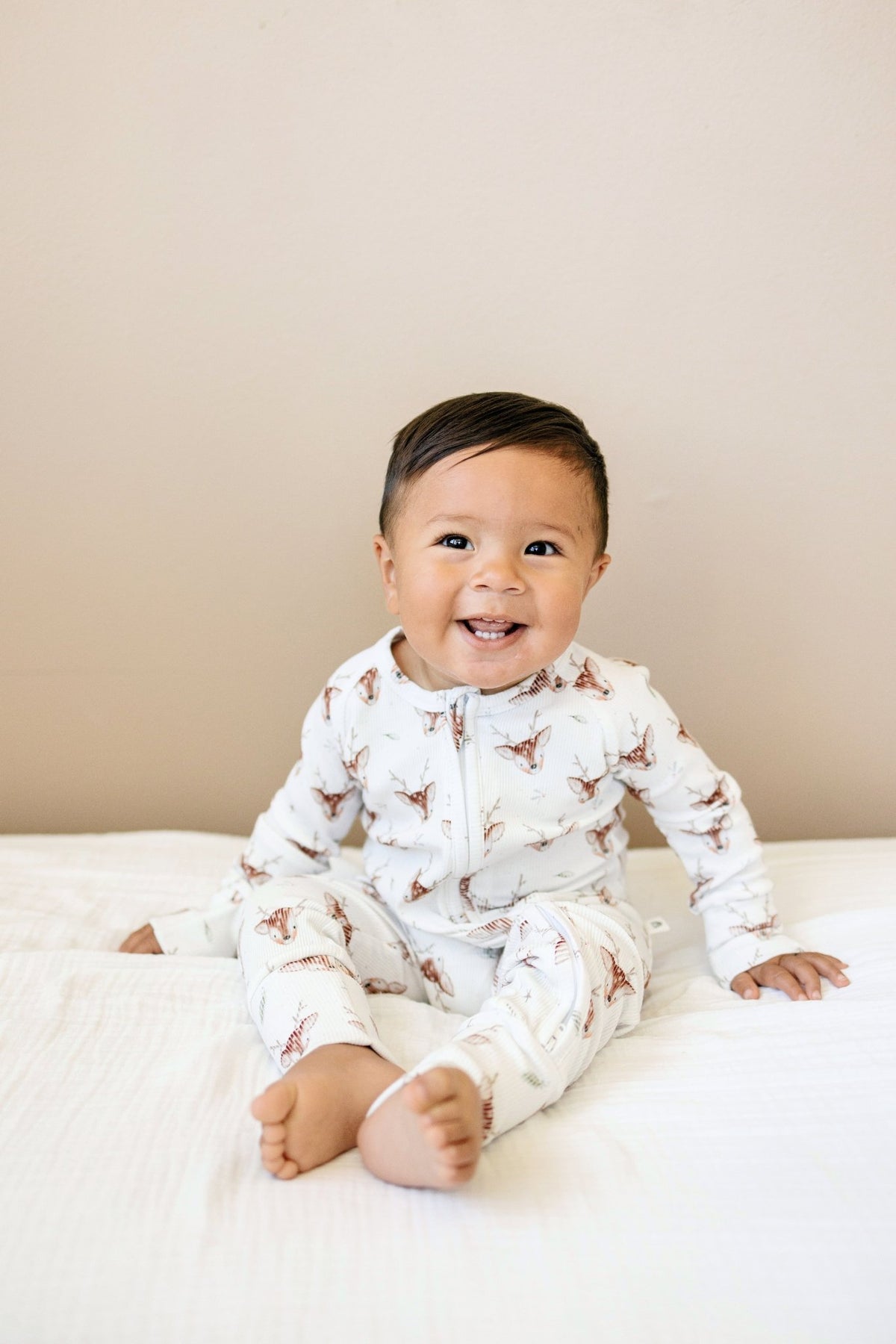 Reindeer Games Ribbed Bamboo Zippy Pajamas *NB to 3/6m left - Shop Avnu