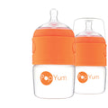 PopYum 5oz Anti - Colic Baby Bottle for Breast and Formula Feeding, 2 - Pack, Orange, 1 Slow Flow Nipples - Shop Avnu