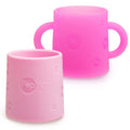 PopYum Silicone Training Cup 2 - Pack for Baby and Toddler, handles, BPA Free, self feeding training, tumbler (electric purple and orchid pink) - Shop Avnu