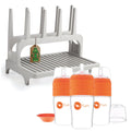 PopYum 9 oz Orange Formula Making Baby Bottle 3 - Pack with Gray Drying Rack Bundle - Shop Avnu