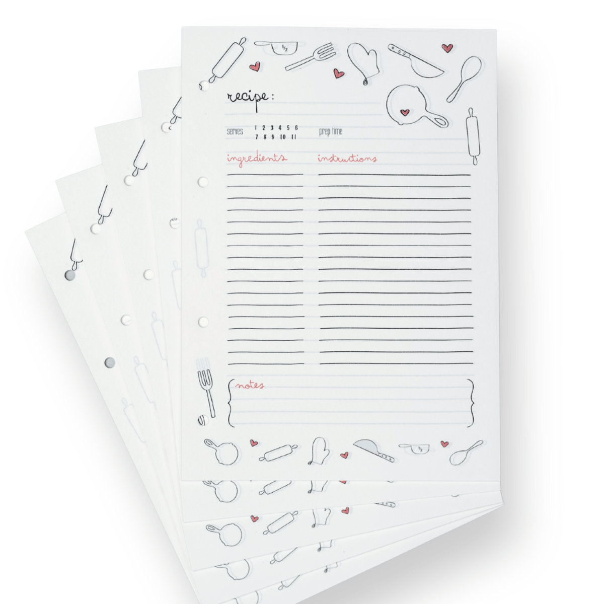 Extra Paper for Recipe Book