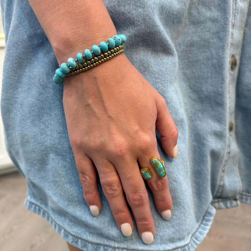 Eternal Turquoise Beaded Knotted Bracelet - Shop Avnu