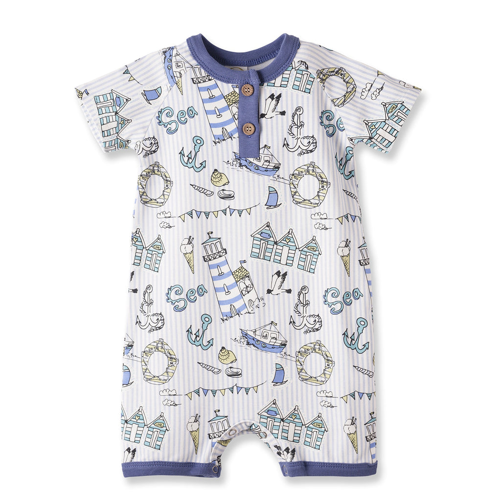 Seashore Baby Boy Romper – Bamboo Shortall One - Piece - Shop Avnu