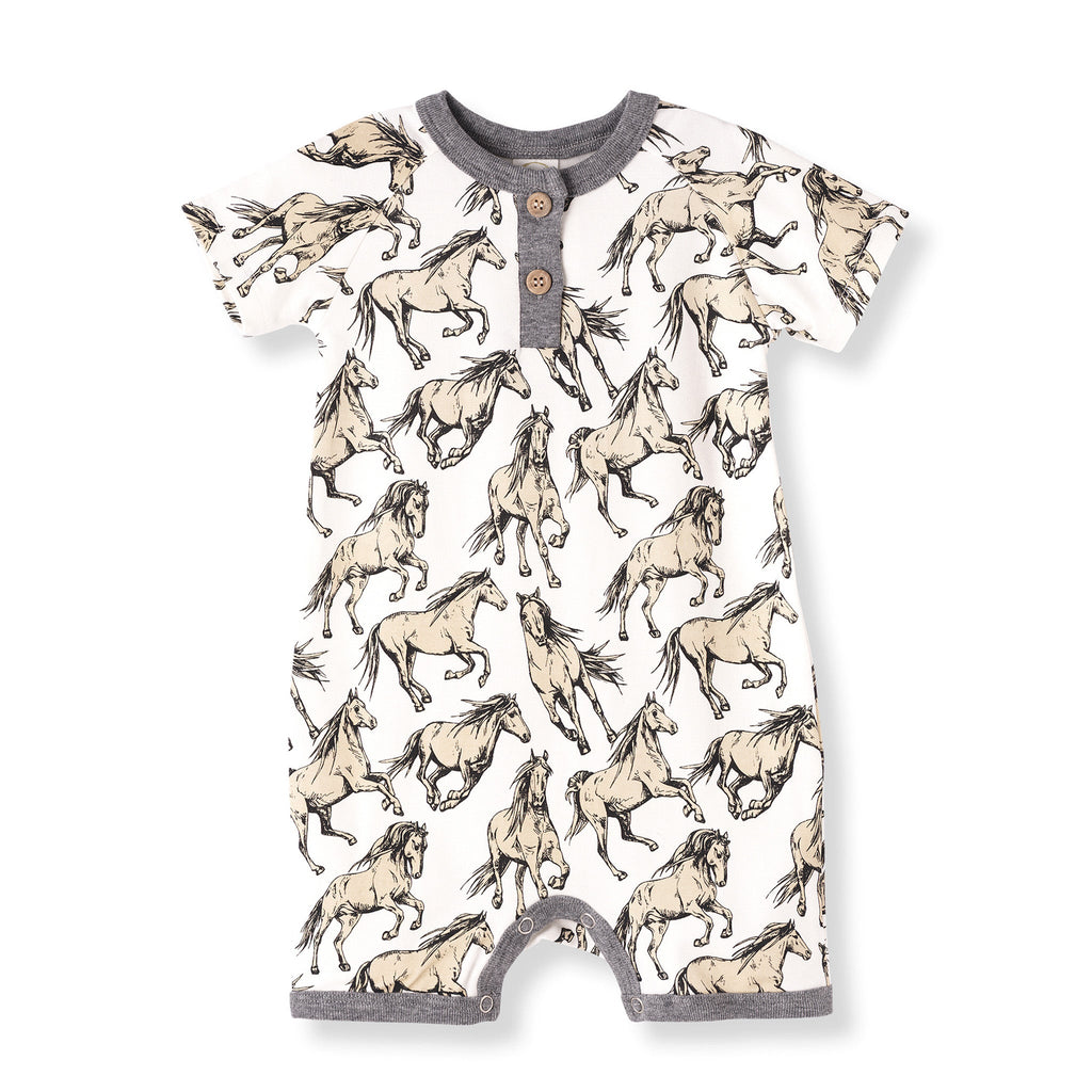 Wild Horses Bamboo Short Romper - Shop Avnu