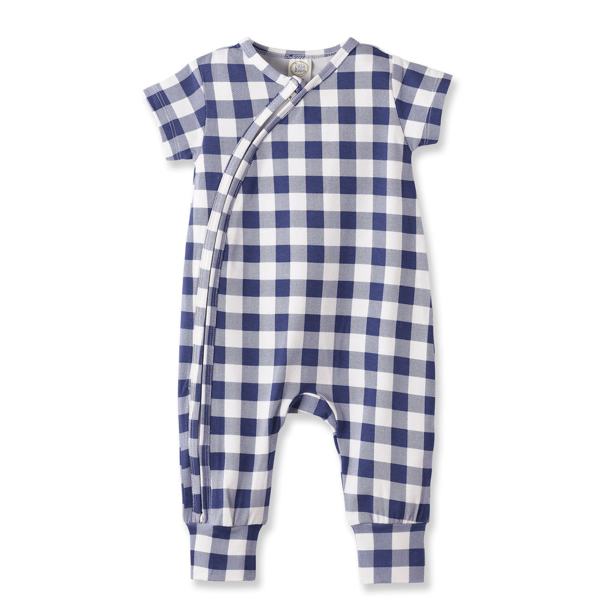 Picnic Plaid Bamboo Baby Zipper Romper w/Convertible Cuffs - Shop Avnu