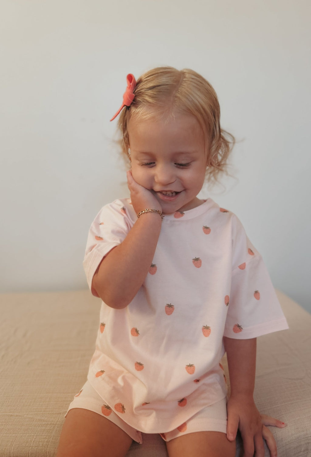 Organic Cotton Strawberry Print Shorts Set - Shop Avnu