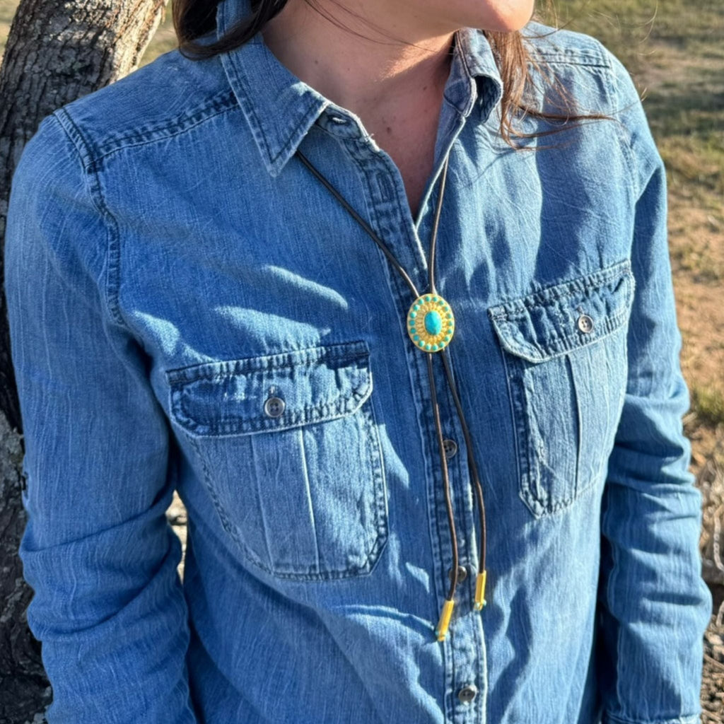 Canyon Sky Turquoise Bolo Tie - Shop Avnu