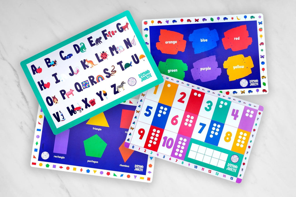 The "Now I know my" 4 - pack Placemat Bundle - Shop Avnu