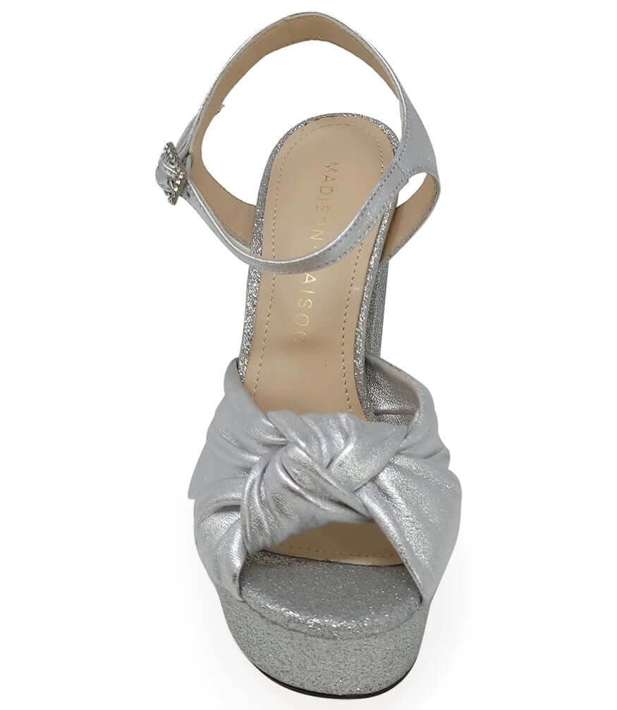 Marilu Silver Glitter Platform Heel