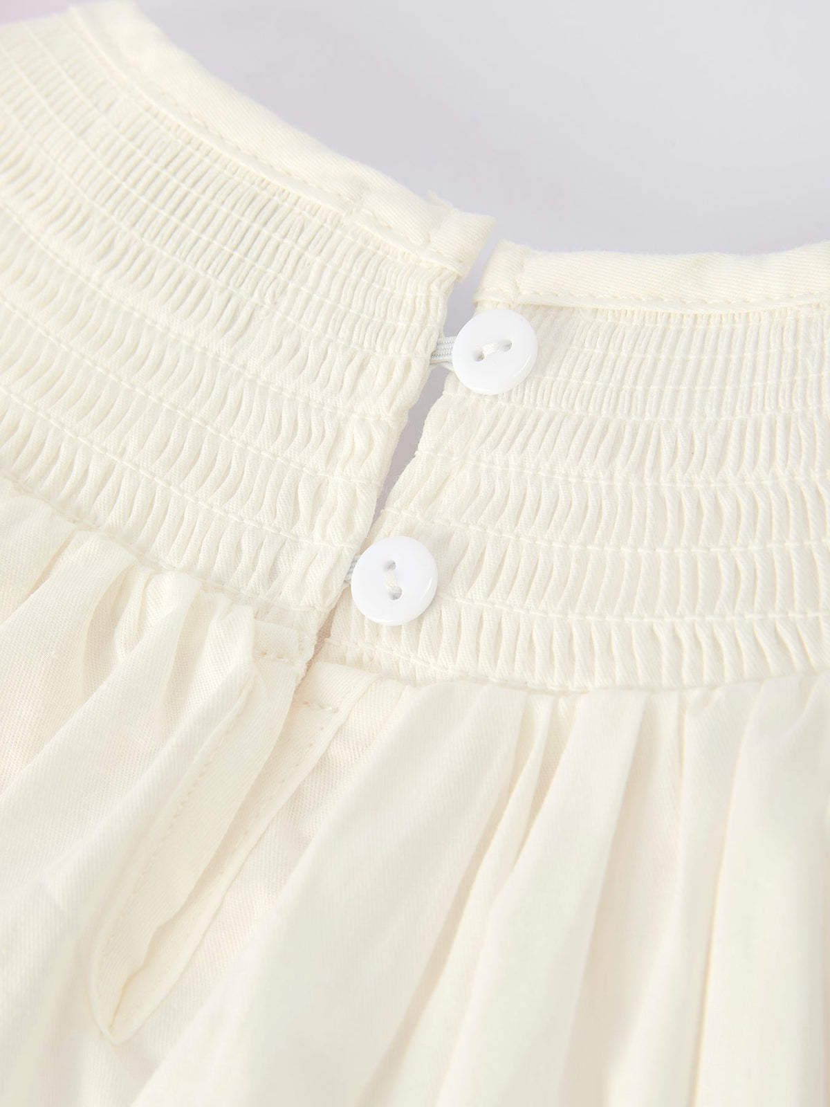Fall White Girls Dress with Pink Bow Embroidery