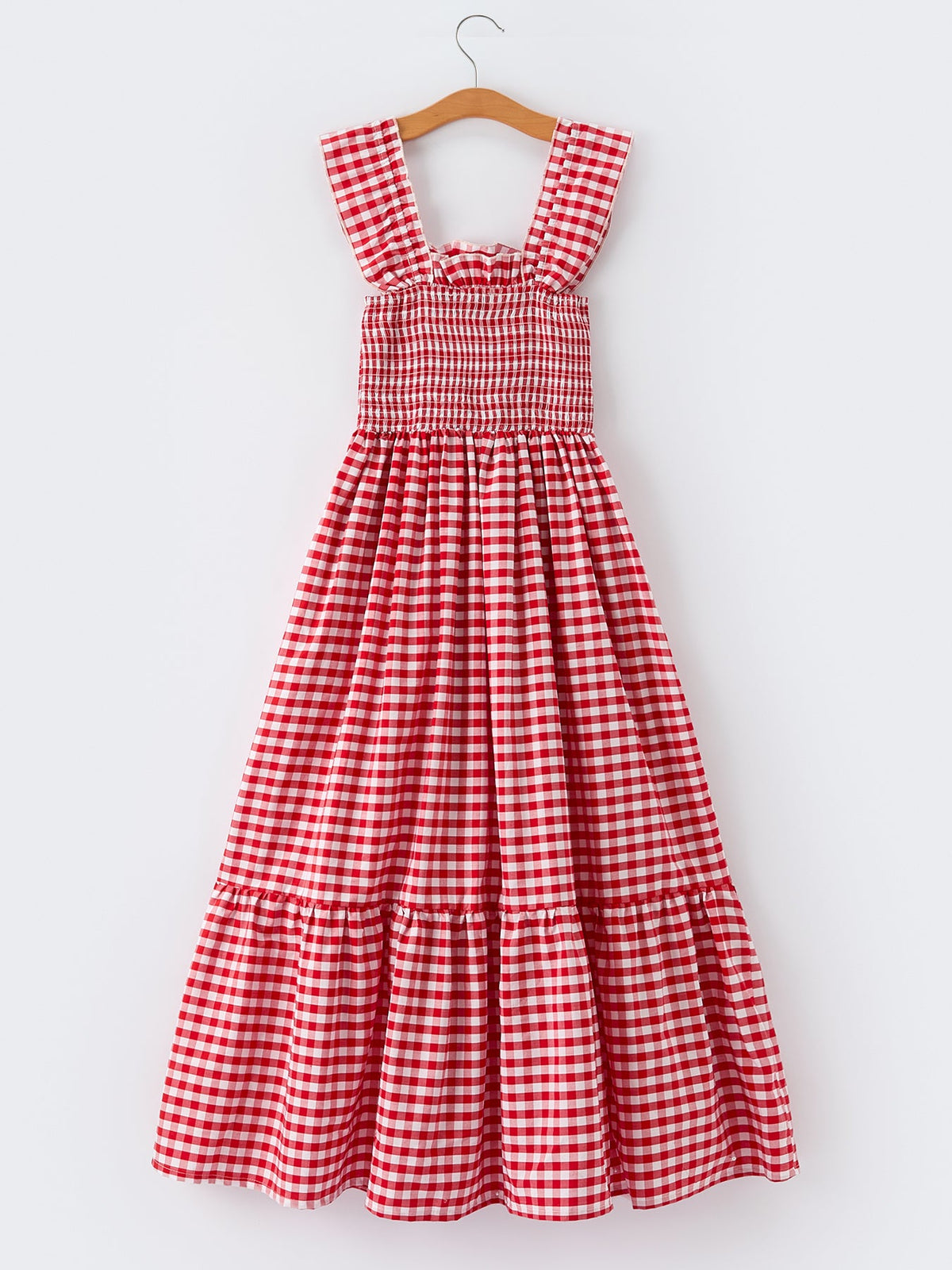 Mommy & Me Adult Dress – Red Plaid Sleeveless Outfit for Party