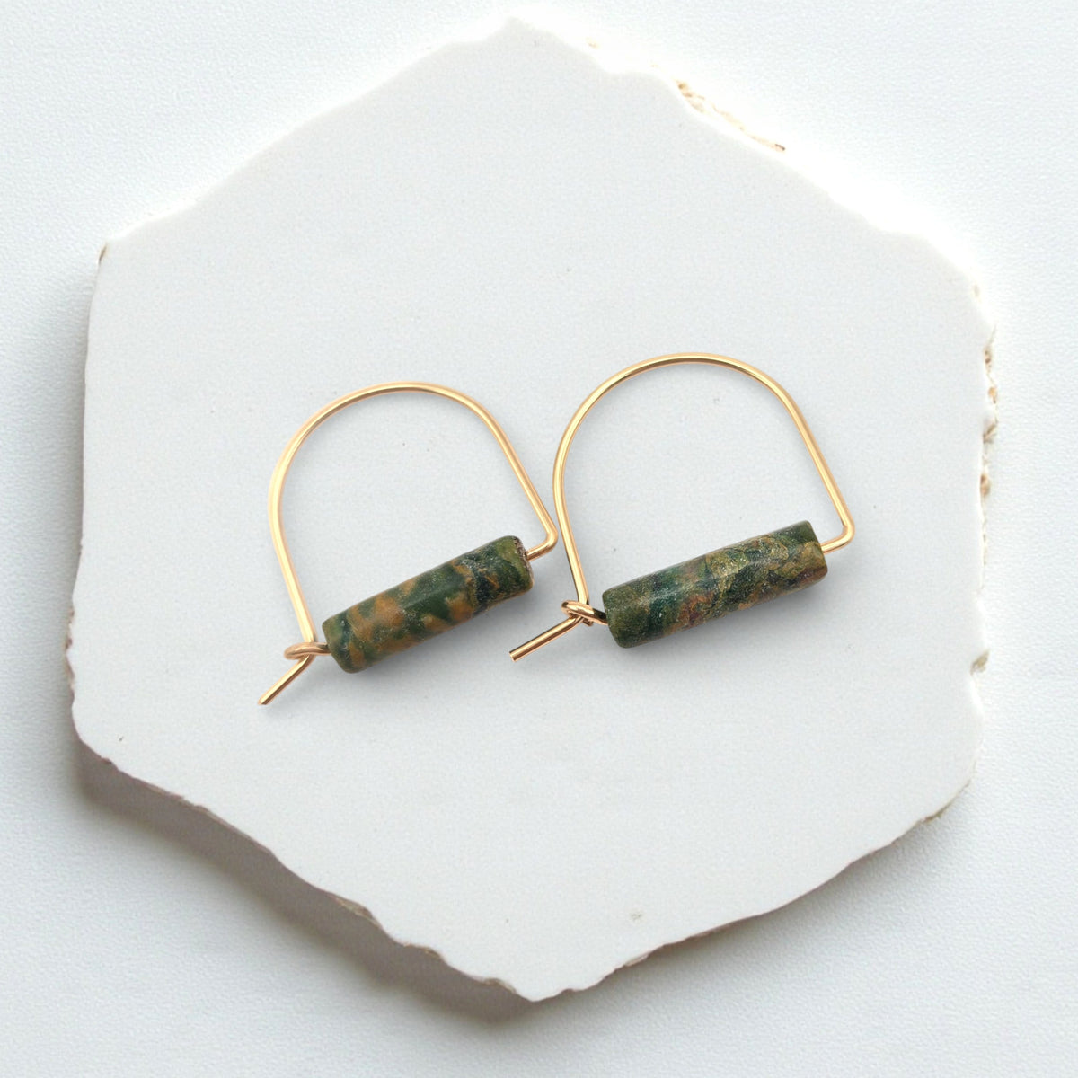 Arc Gemstone Earrings - Ocean Sunset