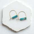 Arc Gemstone Earrings - Ocean Sunset