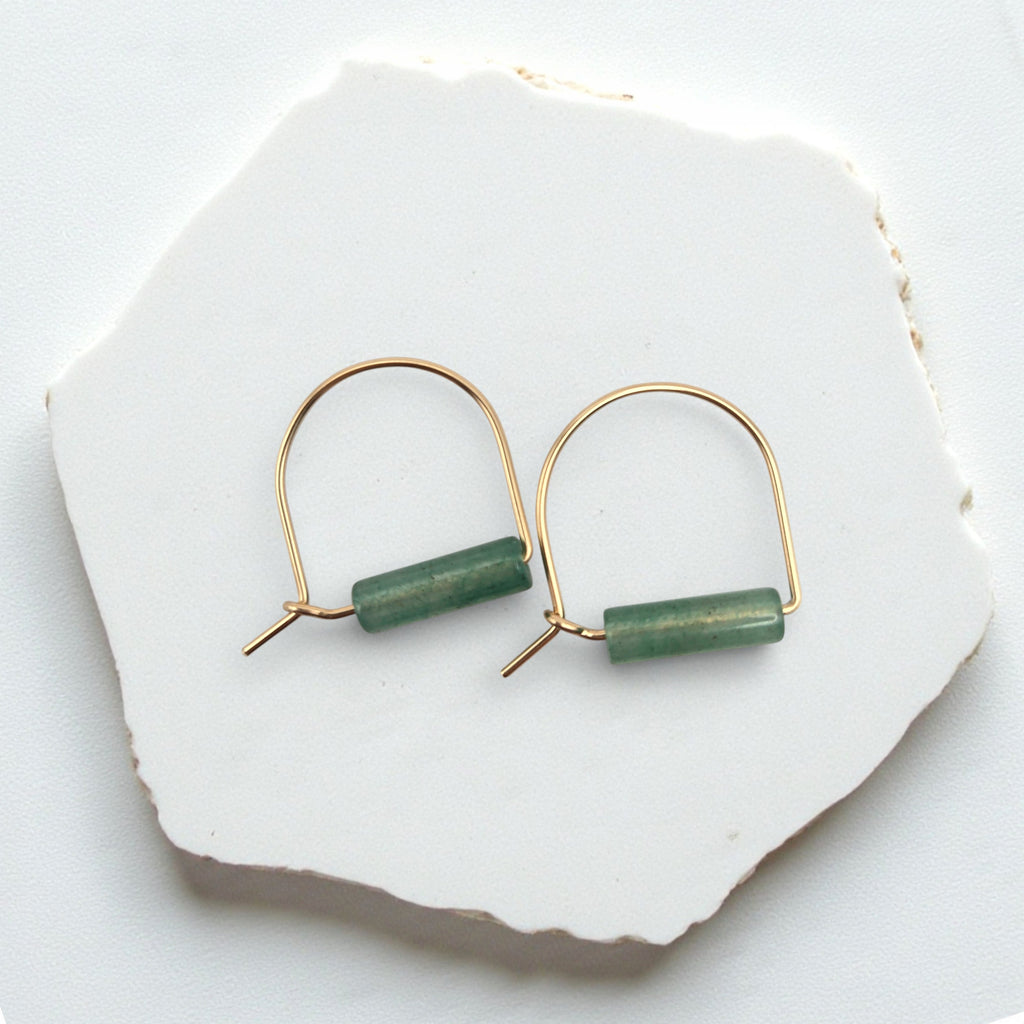 Arc Gemstone Earrings - Ocean Sunset