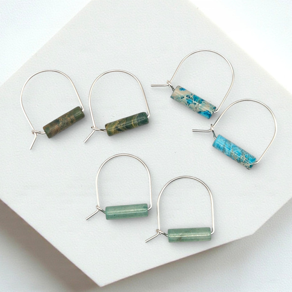 Arc Gemstone Earrings - Ocean Sunset
