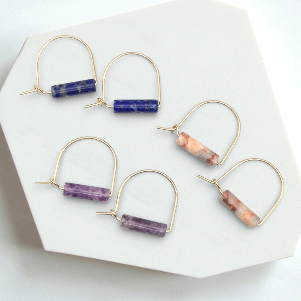 Arc Gemstone Earrings - Mountain Sunset