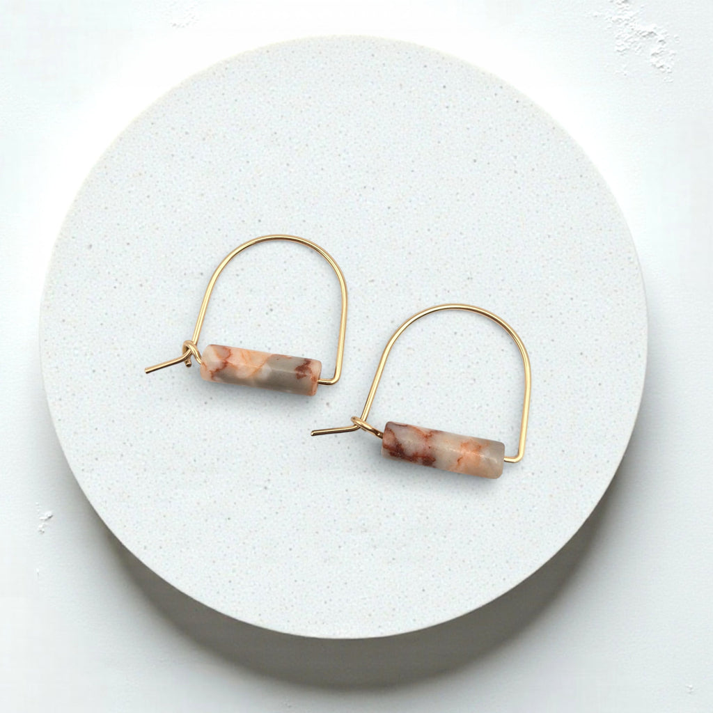 Arc Gemstone Earrings - Mountain Sunset
