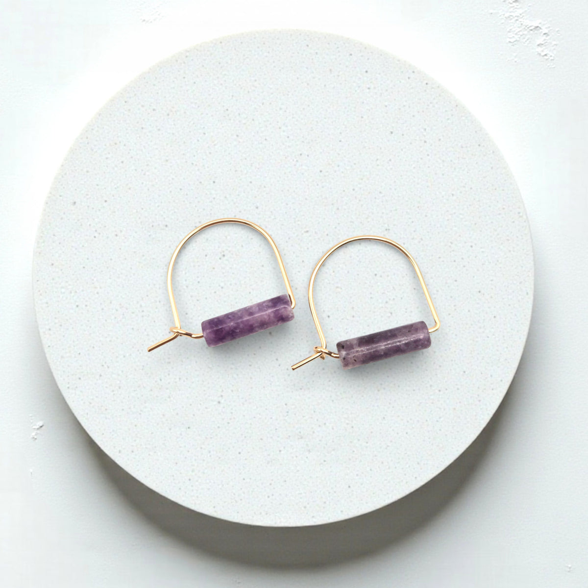 Arc Gemstone Earrings - Mountain Sunset