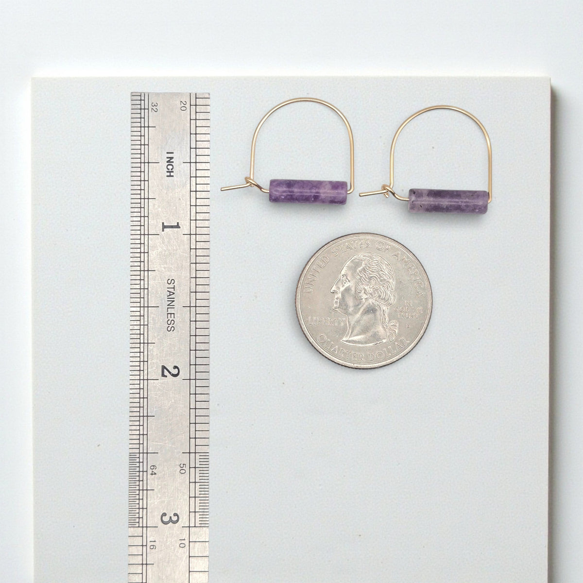 Arc Gemstone Earrings - Mountain Sunset