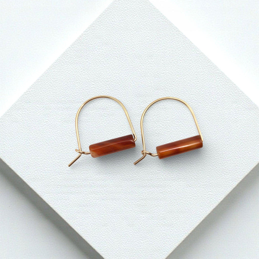 Arc Gemstone Earrings - Desert Sunset