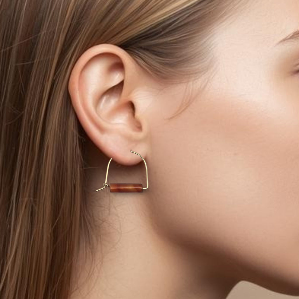 Arc Gemstone Earrings - Desert Sunset