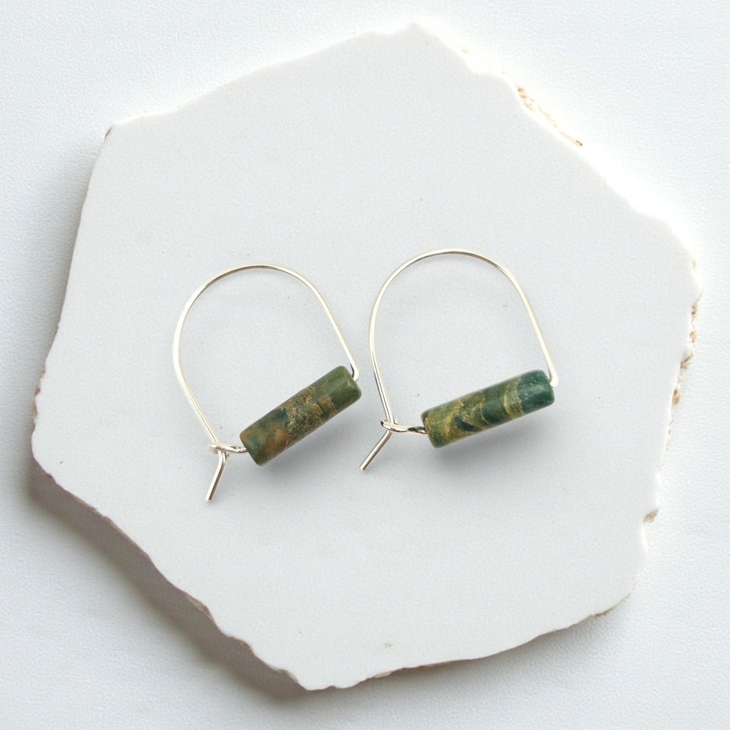 Arc Gemstone Earrings - Ocean Sunset