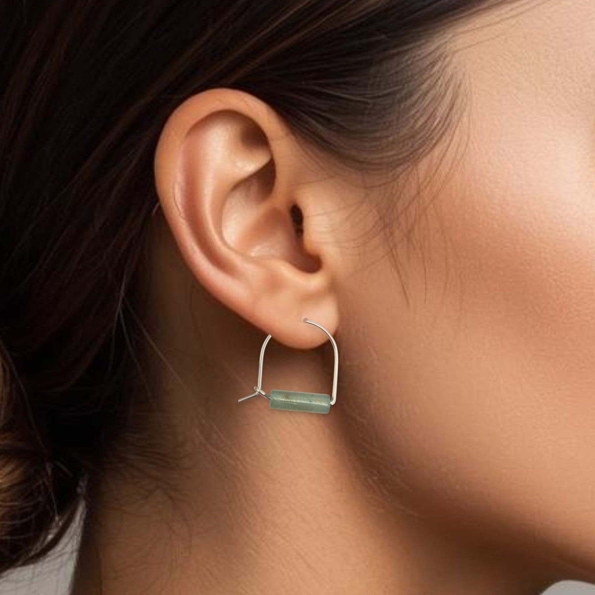 Arc Gemstone Earrings - Ocean Sunset