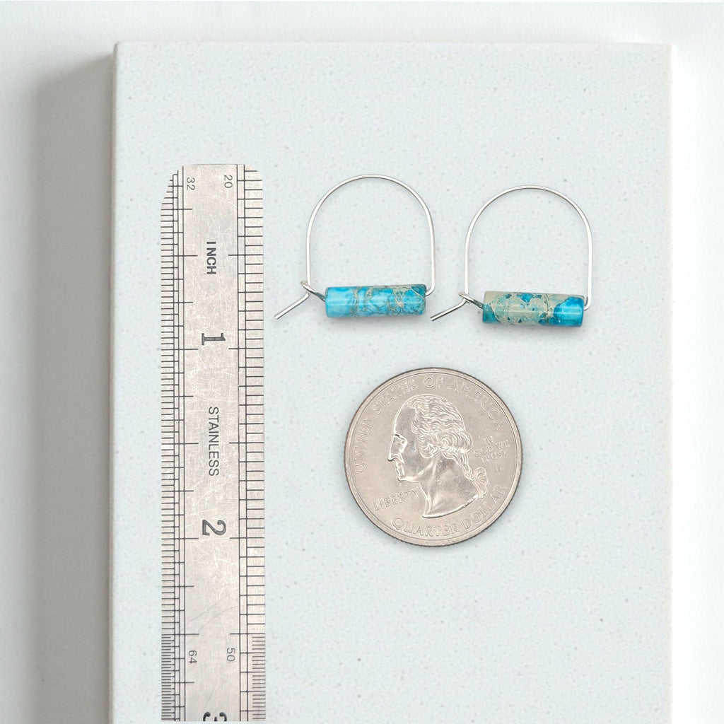 Arc Gemstone Earrings - Ocean Sunset