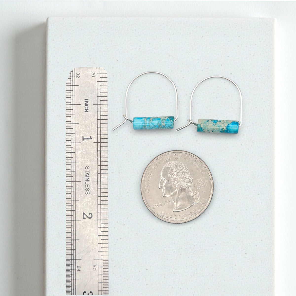 Arc Gemstone Earrings - Ocean Sunset