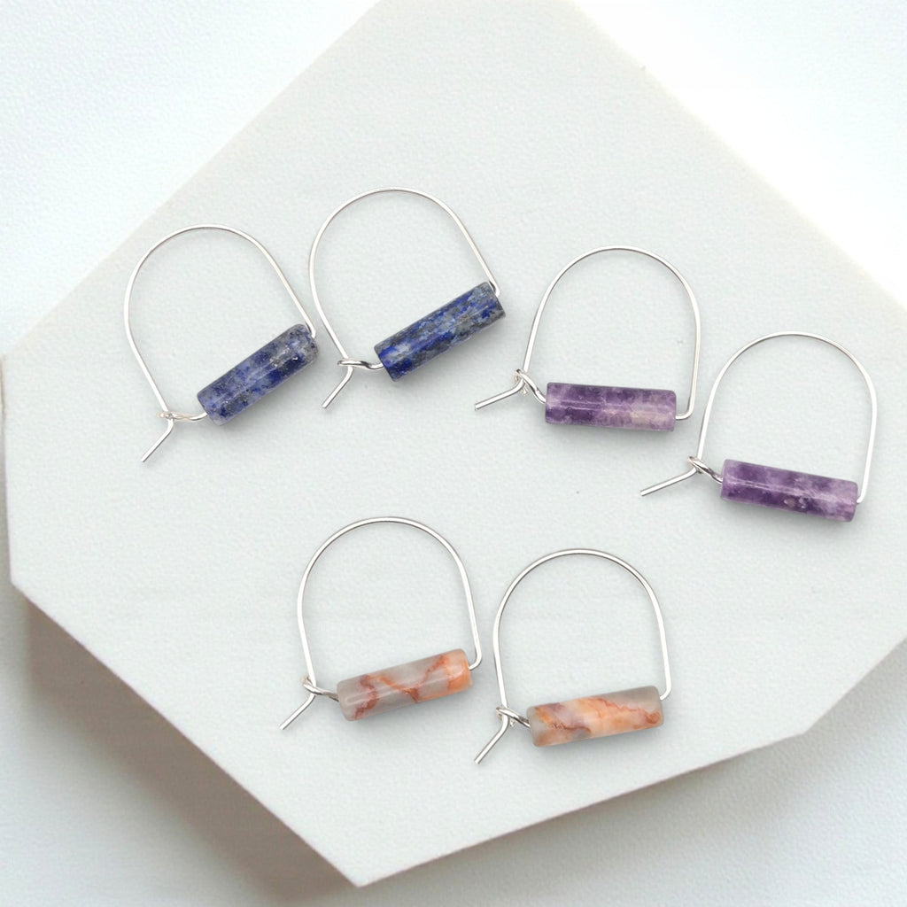 Arc Gemstone Earrings - Mountain Sunset