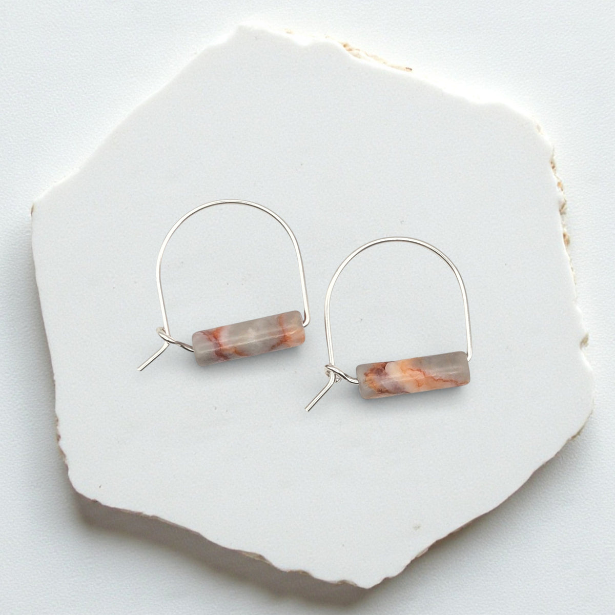 Arc Gemstone Earrings - Mountain Sunset
