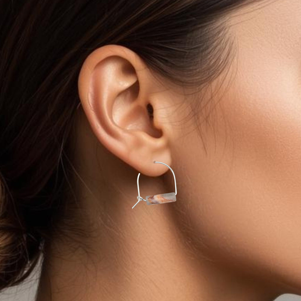 Arc Gemstone Earrings - Mountain Sunset