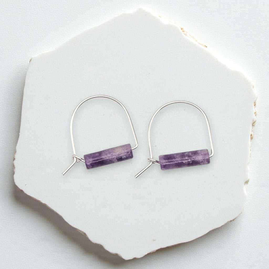 Arc Gemstone Earrings - Mountain Sunset
