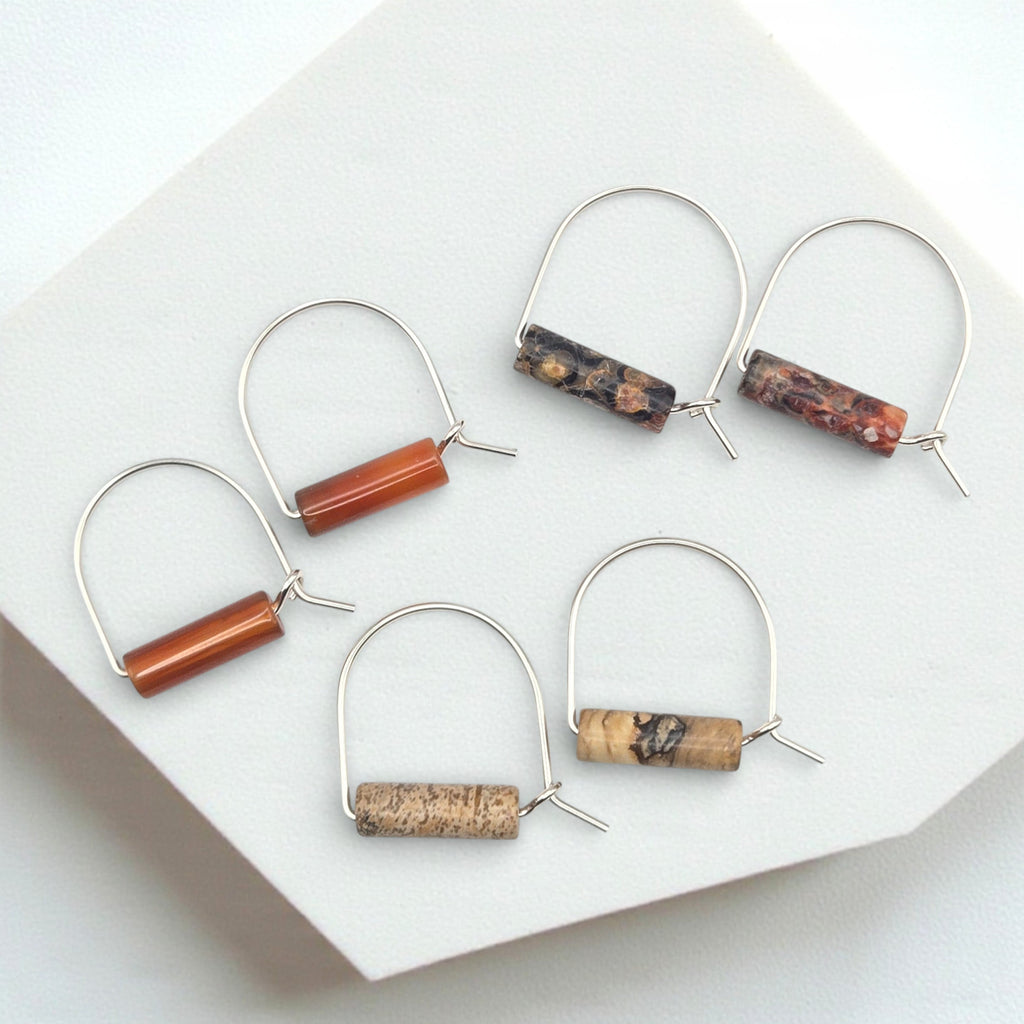 Arc Gemstone Earrings - Desert Sunset