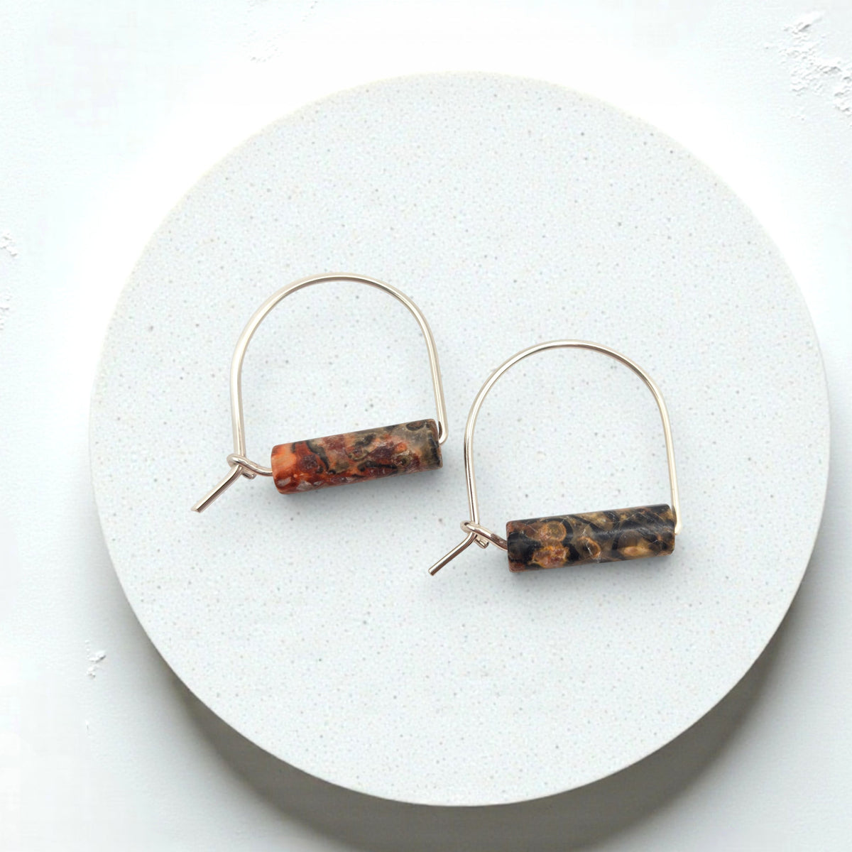 Arc Gemstone Earrings - Desert Sunset