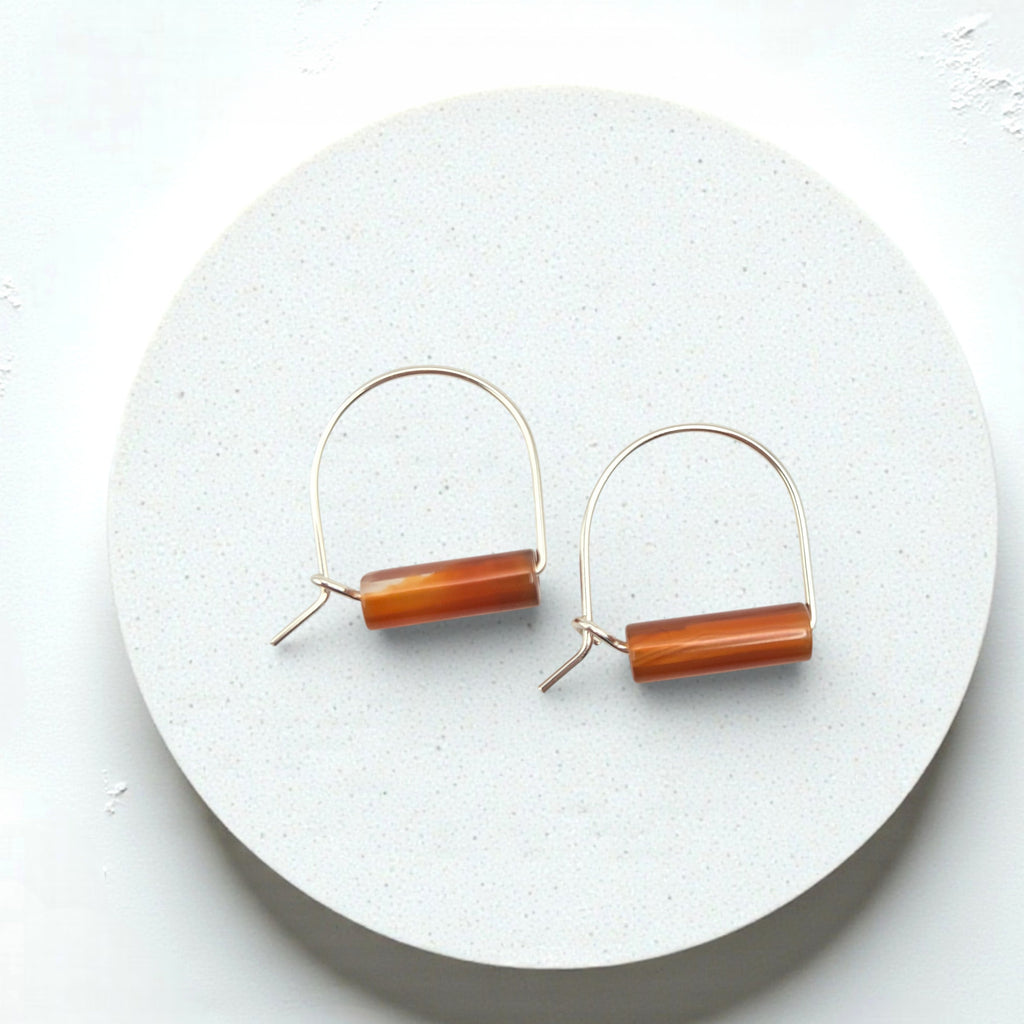 Arc Gemstone Earrings - Desert Sunset