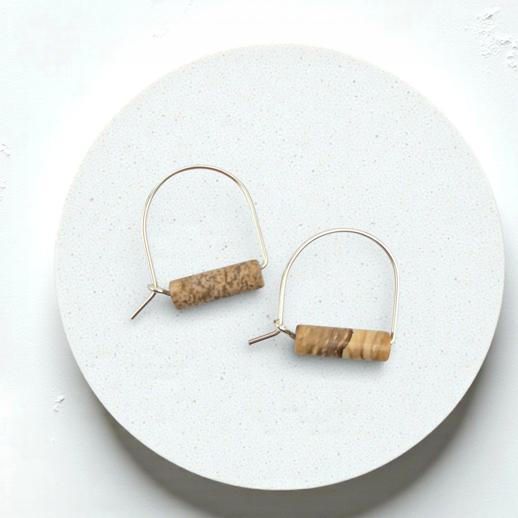 Arc Gemstone Earrings - Desert Sunset