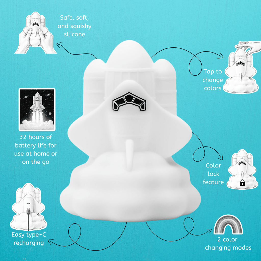 LumiPets® Rowdy the Rocket - Children's Touch Night Light Junior - Shop Avnu