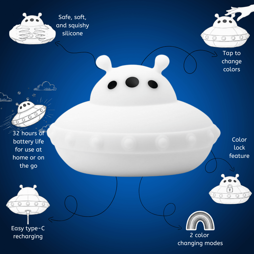 LumiPets® Ugo the UFO - Children's Touch Night Light Junior - Shop Avnu