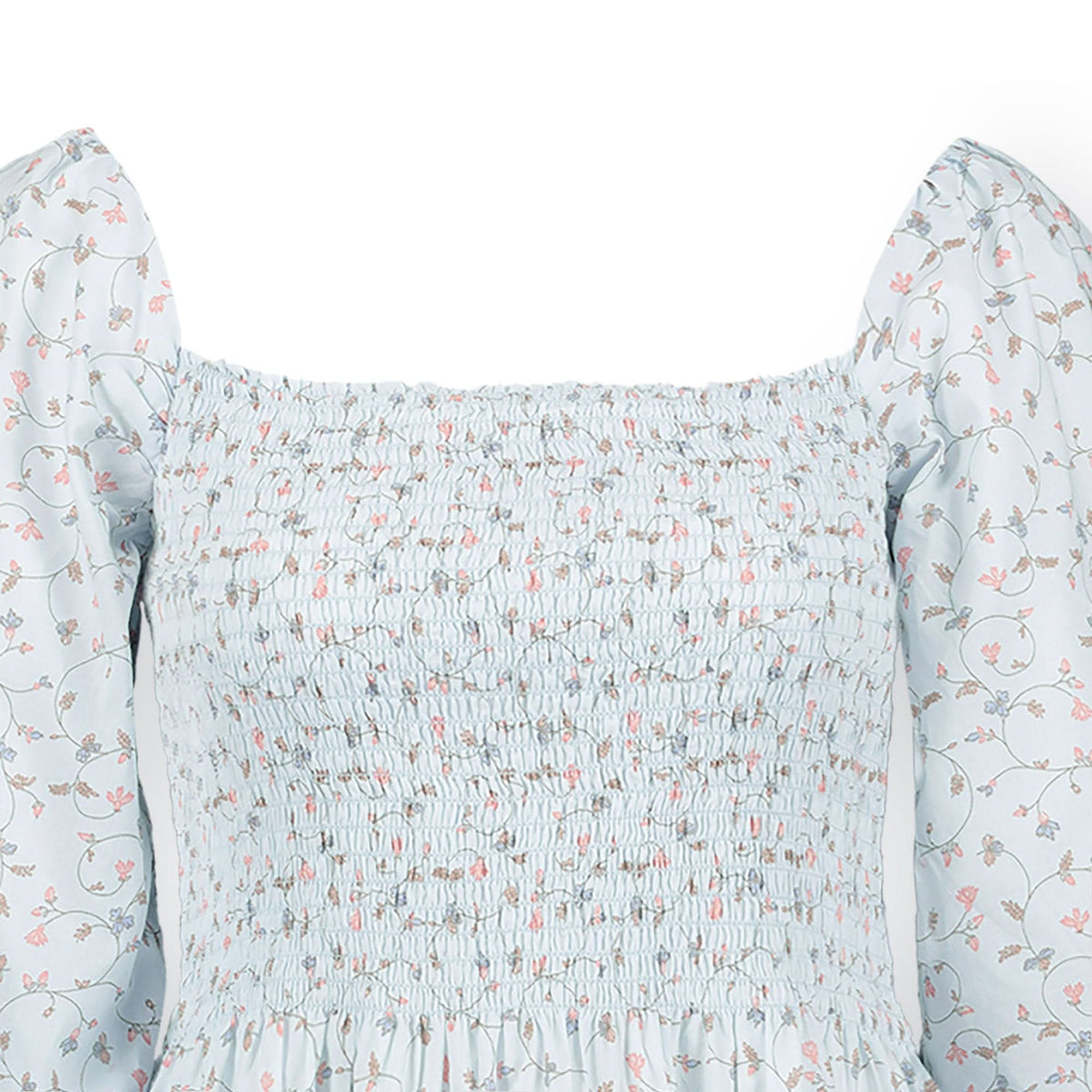Smocked Bubble Sleeve Organic Dress