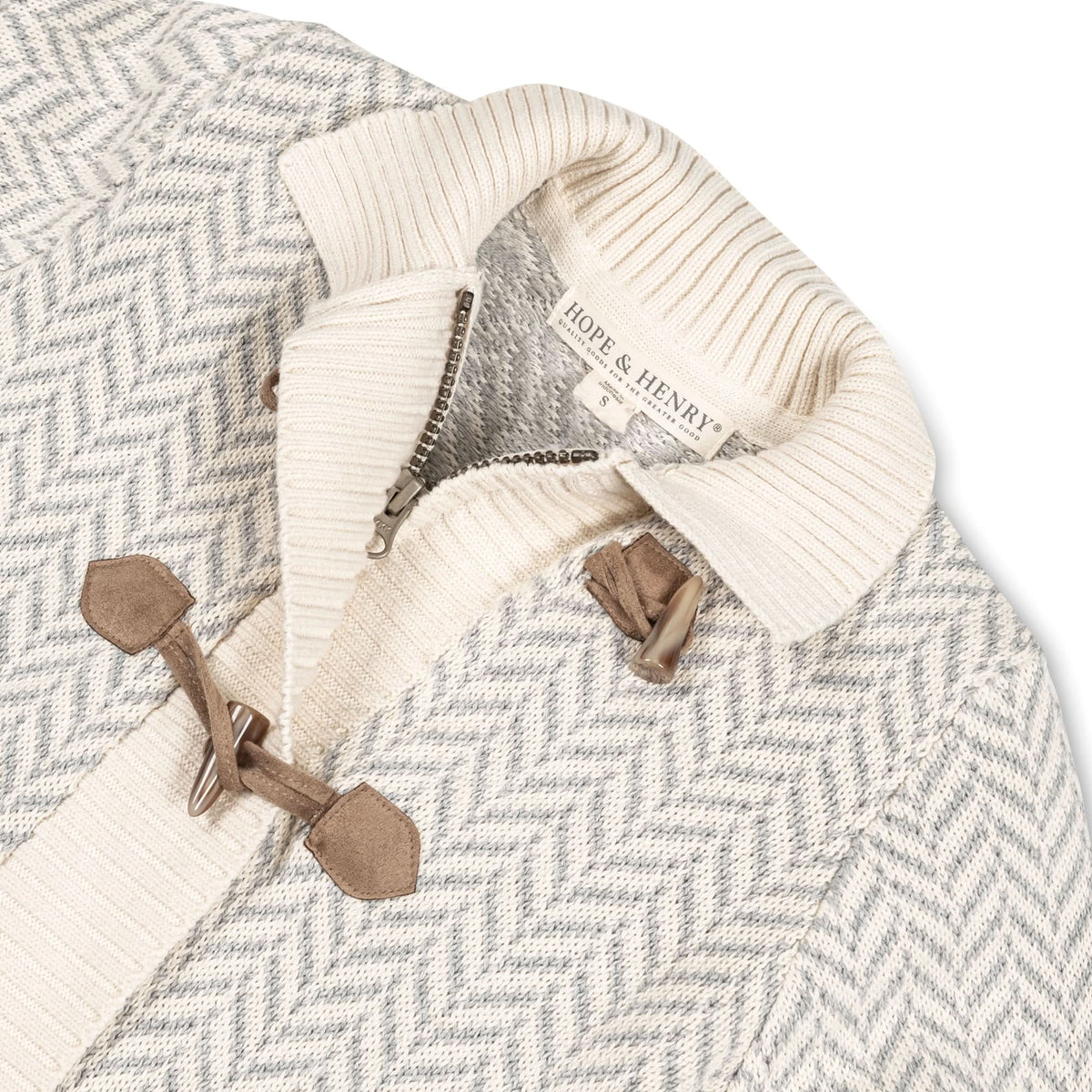 Organic Toggle Sweater with Zipper