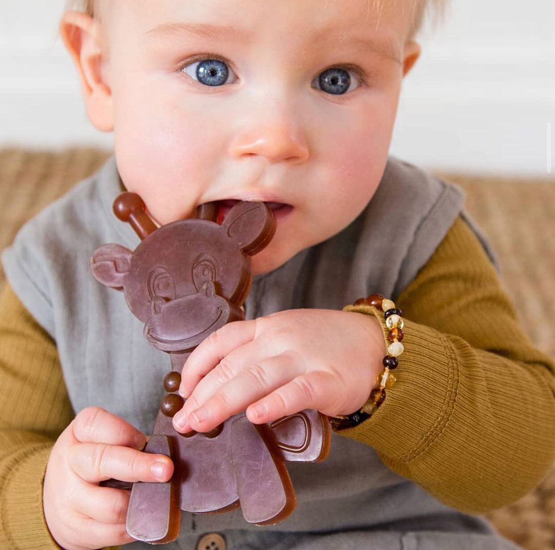 The Little Bamber - Natural Rubber & Baltic Amber Teething Toy - Shop Avnu