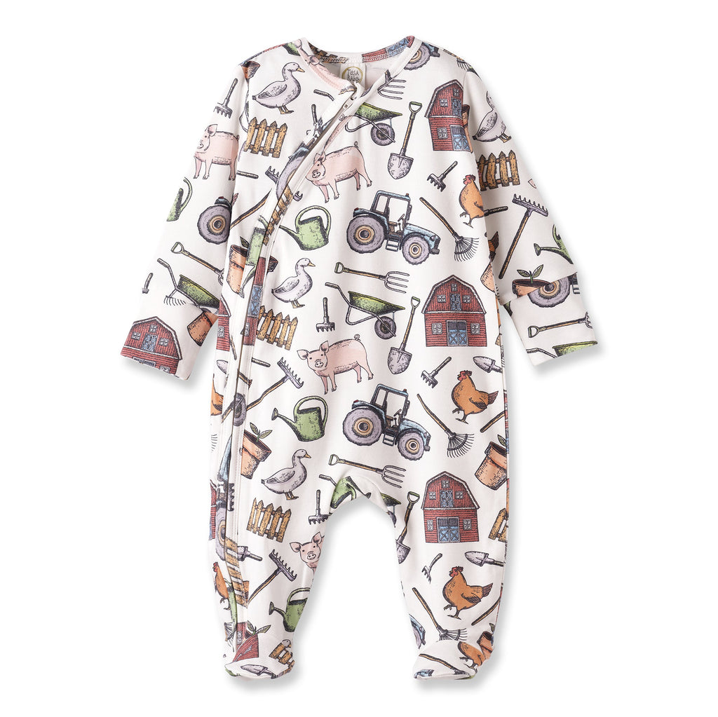 Farmer's Market Baby Zipper Romper – Soft Bamboo One - Piece - Shop Avnu