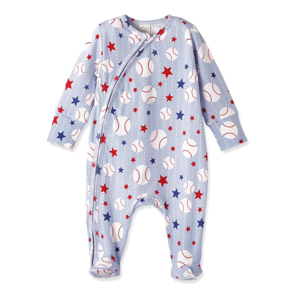 Grand Slam Baseball Bamboo Zipper Romper for Baby - Shop Avnu