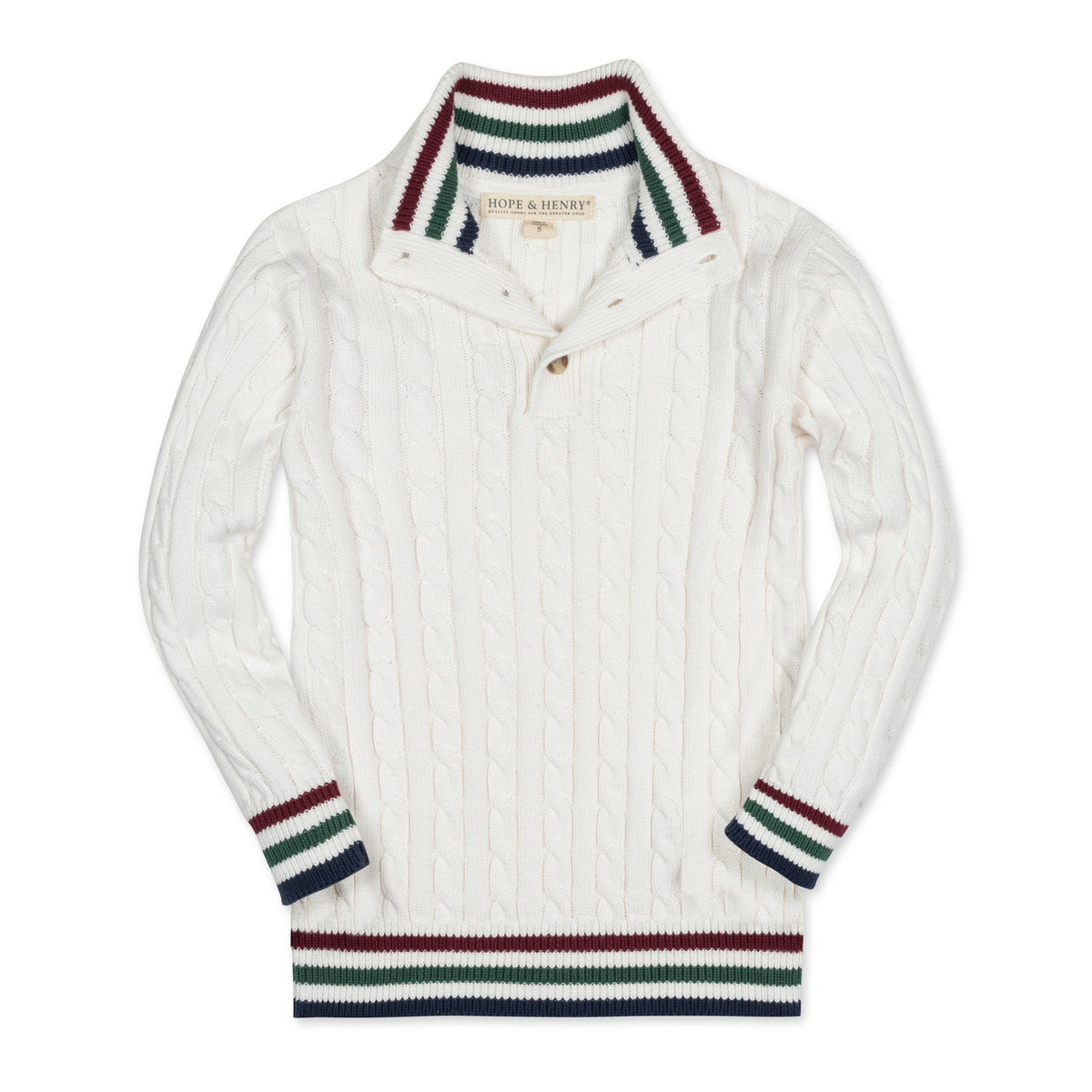 Organic Mock Neck Cable Sweater