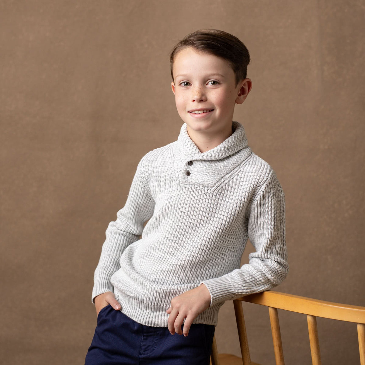 Organic Shawl Collar Sweater