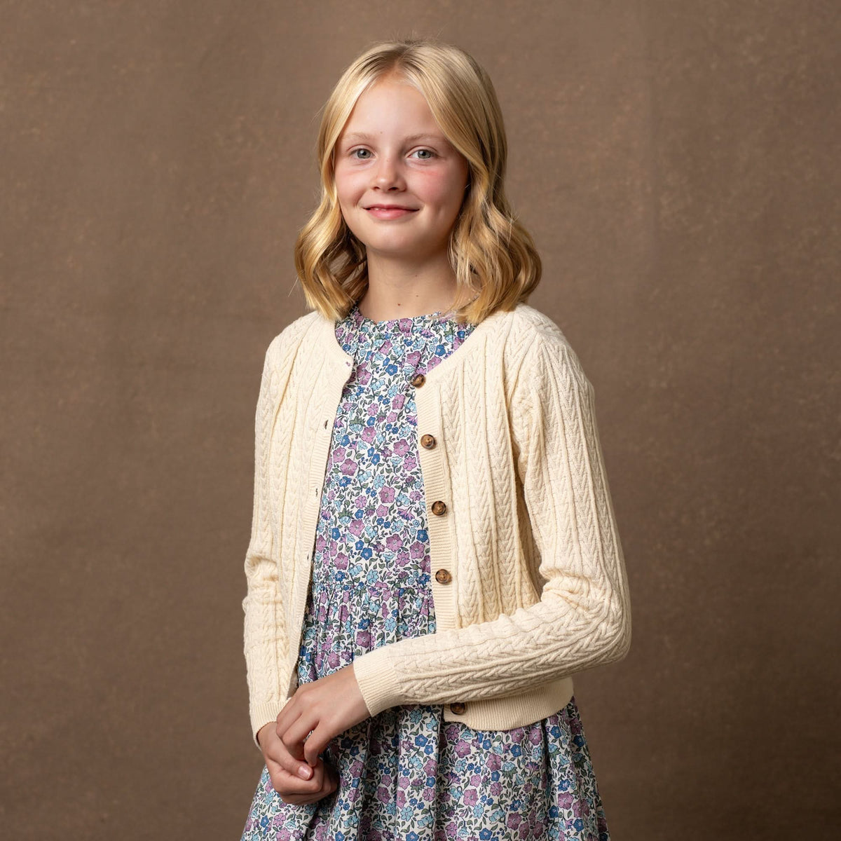 Organic Chevron Cable Cardigan - Baby