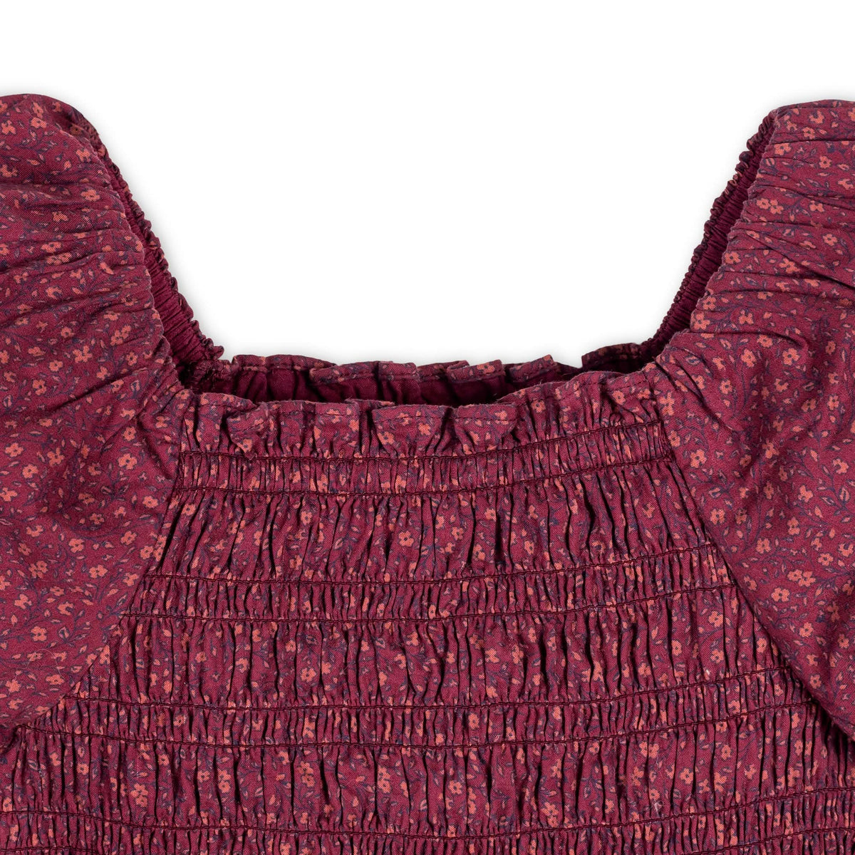 Organic Smocked Bubble Sleeve Dress